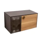 Móvel de banheiro suspenso de 80 cm em vidro temperado de 8 mm e carvalho europeu - Excelsior Viadurini