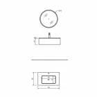 Armário de Banheiro Suspenso com Gaveta e Lavatório Integrado e Espelho Redondo - Renga Viadurini