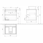 Gabinete de banheiro suspenso com lavatório de bancada retangular, design moderno - Dumbo Viadurini