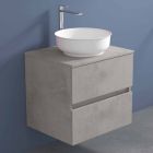 Gabinete de banheiro suspenso com lavatório redondo de bancada, design moderno - Dumbo Viadurini