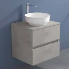 Gabinete de banheiro suspenso com lavatório redondo de bancada, design moderno - Dumbo Viadurini