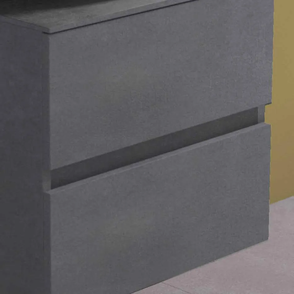 Gabinete de banheiro suspenso com lavatório redondo de bancada, design moderno - Dumbo Viadurini