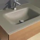 Gabinete de Banheiro Suspenso com Espelho em Metal, Madeira e Cristal Luxo - Renga Viadurini