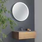 Gabinete de Banheiro Suspenso com Espelho em Metal, Madeira e Cristal Luxo - Renga Viadurini
