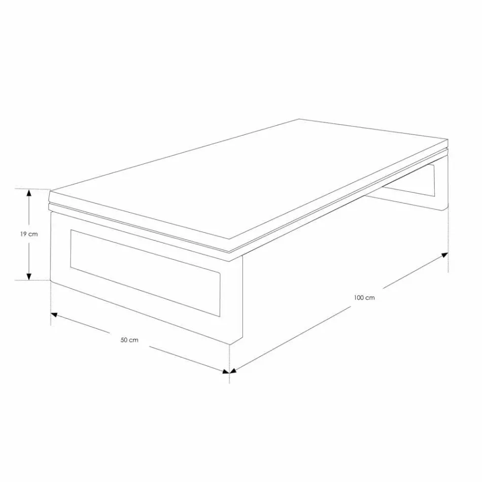 Gabinete de banheiro suspenso em teca com porta toalha em branco Hi Macs® - Saverno Viadurini