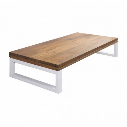 Gabinete de banheiro suspenso em teca com porta toalha em branco Hi Macs® - Saverno Viadurini