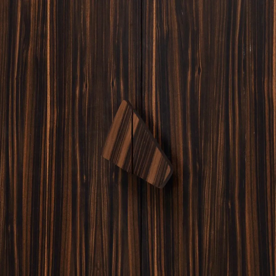 Gabinete de bar de design de 2 portas Grilli Zarafa feito de madeira de ébano na Itália Viadurini