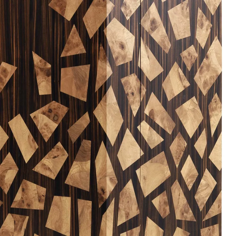 Gabinete de bar de design de 2 portas Grilli Zarafa feito de madeira de ébano na Itália Viadurini