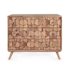 Cômoda de Madeira Design Sheesham 3 Gavetas Homemotion - Fregene Viadurini