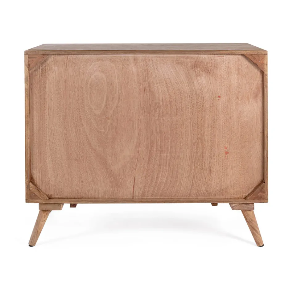 Cômoda de Madeira Design Sheesham 3 Gavetas Homemotion - Fregene Viadurini