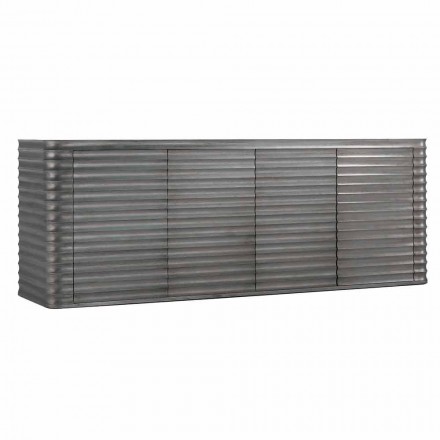 Armário com 4 portas em madeira moldada, L230xP49 cm, Dana Viadurini