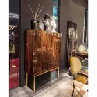 Unidade de armazenamento moderno com 4 portas em madeira de ébano brilhante Ada Viadurini