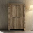 Aparador em madeira de nogueira clara laminada 4 portas fabricado na Itália - Clyde Viadurini