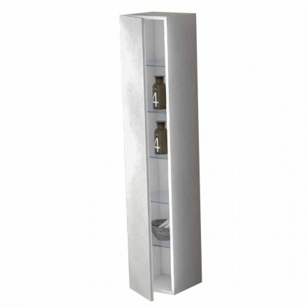 Móveis de Banheiro Coluna 6 Prateleiras com Porta em 4 Acabamentos - Antanta Viadurini