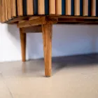 Armário de banheiro feito à mão em teca maciça e mogno - Heliconia Viadurini