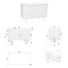 Armário de banheiro feito à mão em teca maciça e mogno - Heliconia Viadurini