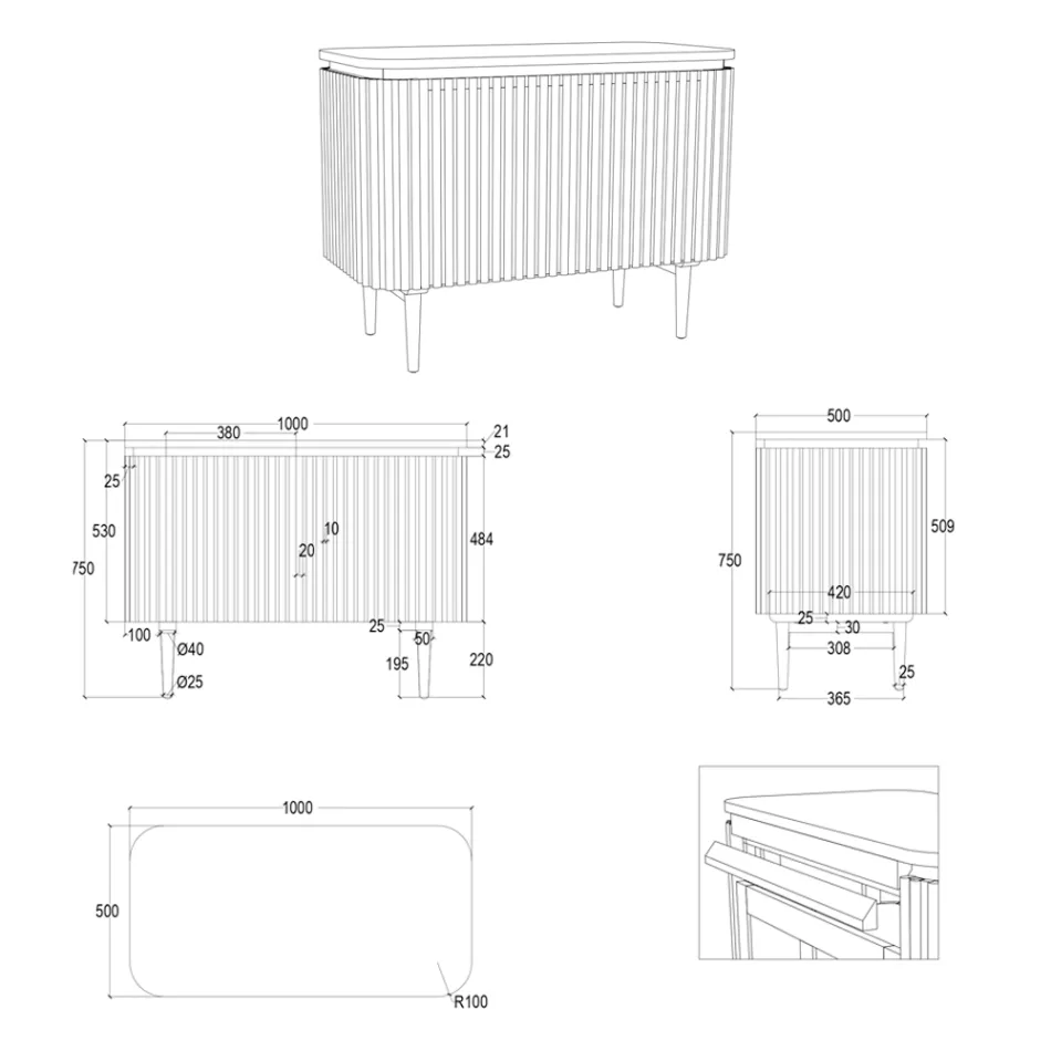 Armário de banheiro feito à mão em teca maciça e mogno - Heliconia Viadurini