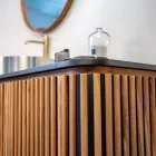 Armário de banheiro feito à mão em teca maciça e mogno - Heliconia Viadurini