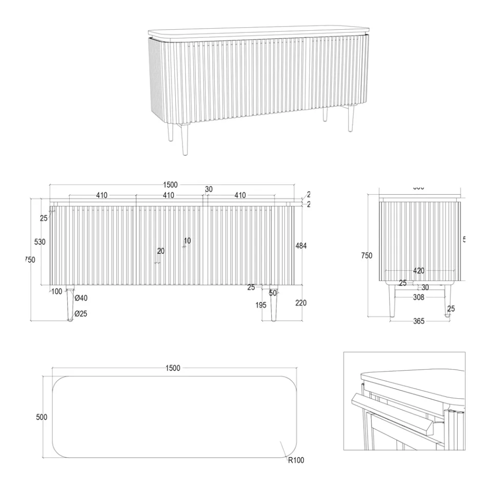 Armário de banheiro feito à mão em teca maciça e mogno - Heliconia Viadurini