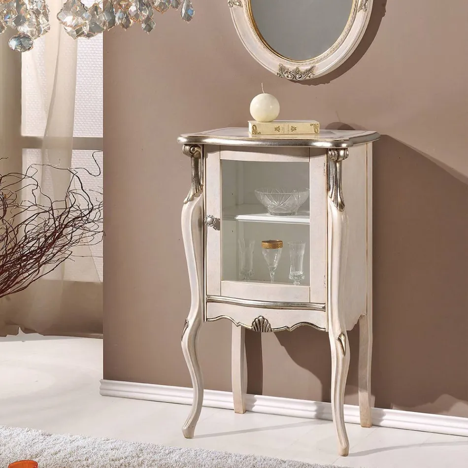 Mobília de sala de estar clássica com 1 porta de vidro ou madeira feita na Itália - Londres Viadurini