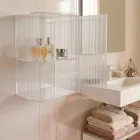 Armário de banheiro de parede em acrílico, disponível em 4 cores, fabricado na Itália - Ligea Viadurini