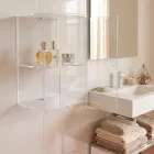Armário de banheiro de parede em acrílico, disponível em 4 cores, fabricado na Itália - Ligea Viadurini