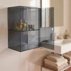 Armário de banheiro de parede em acrílico, disponível em 4 cores, fabricado na Itália - Ligea Viadurini