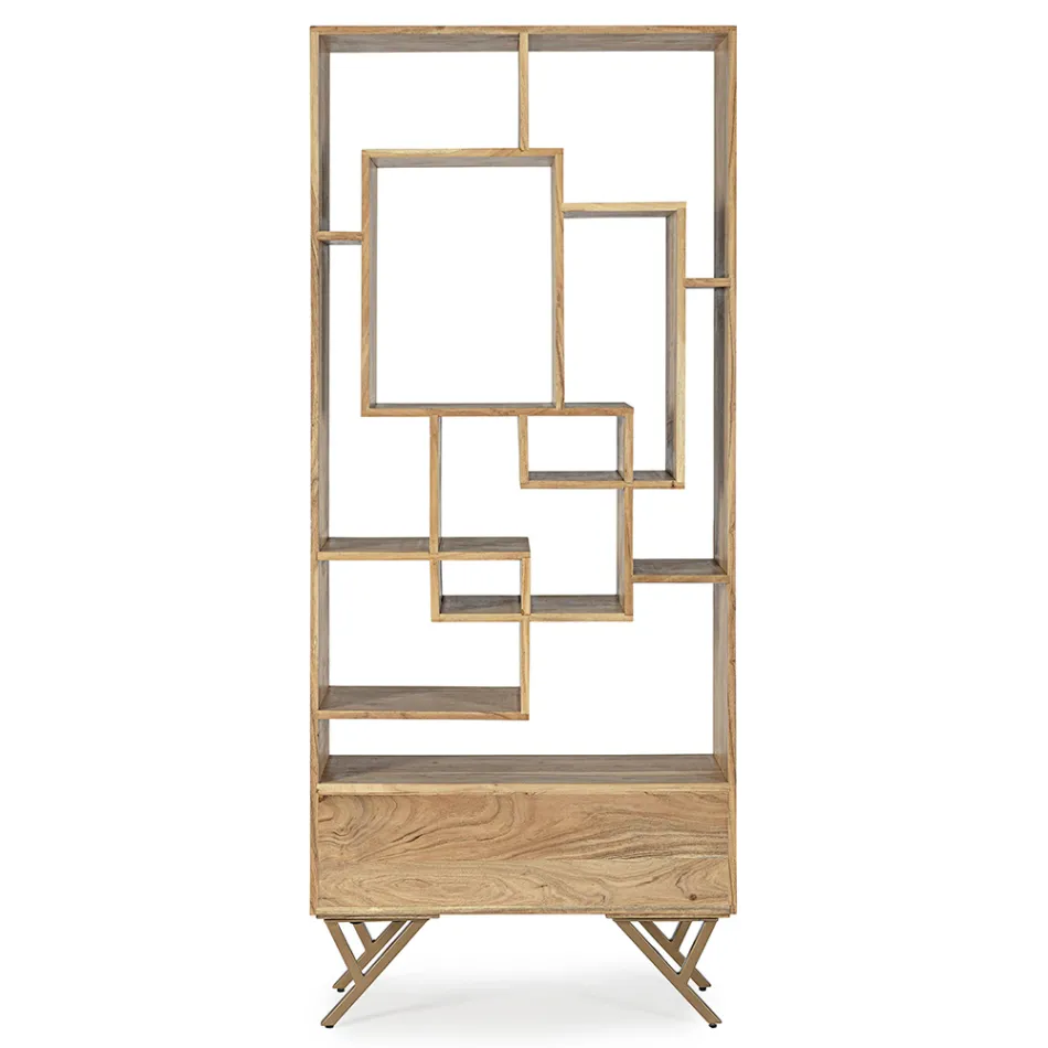 Estante Sala em Madeira Acácia e Gaveta Homemotion - Auriel Viadurini