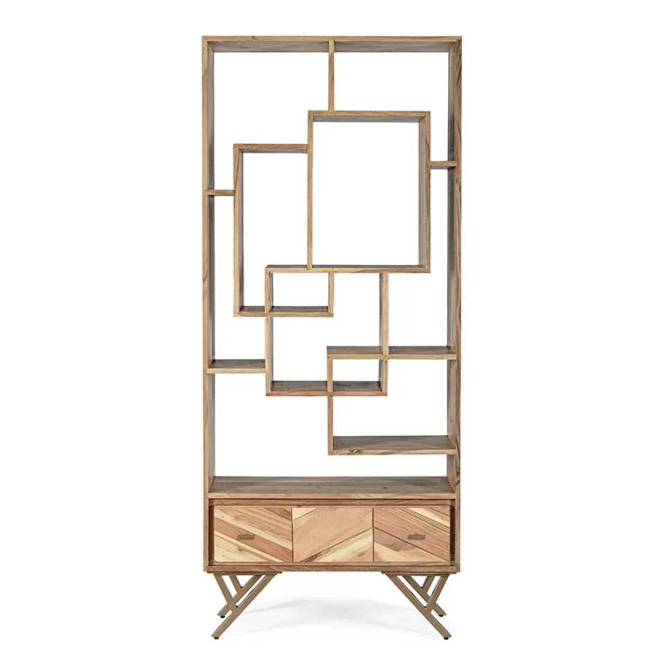 Estante Sala em Madeira Acácia e Gaveta Homemotion - Auriel Viadurini