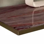 Aparador da Sala em Vidro Fumado e Mármore Verde ou Vermelho com Led - Leonarda Viadurini