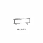 Aparador da Sala em Vidro Fumado e Mármore Verde ou Vermelho com Led - Leonarda Viadurini