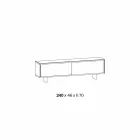 Aparador da Sala em Vidro Fumado e Mármore Verde ou Vermelho com Led - Leonarda Viadurini