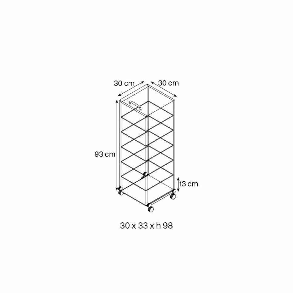 Gabinete Multiuso com Rodas de Vidro Transparente com Prateleiras 3,6,8 ou 10 - Versatilio Viadurini