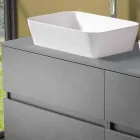 Gabinete de banheiro suspenso com lavatório duplo de bancada - Mandrillo Viadurini