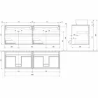Gabinete de banheiro suspenso com lavatório duplo de bancada - Mandrillo Viadurini
