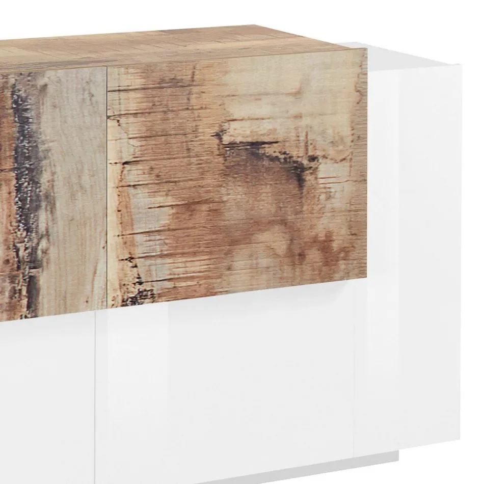 Móveis Sala 2 Portas e 2 Portas em Madeira 2 Acabamentos - Theresse Viadurini