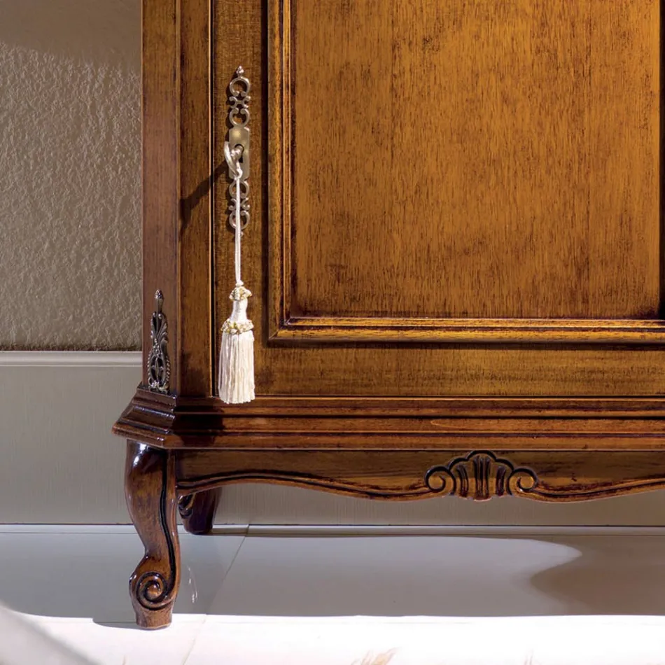 Suporte de telefone de madeira clássico com porta feito na Itália - Richard Viadurini