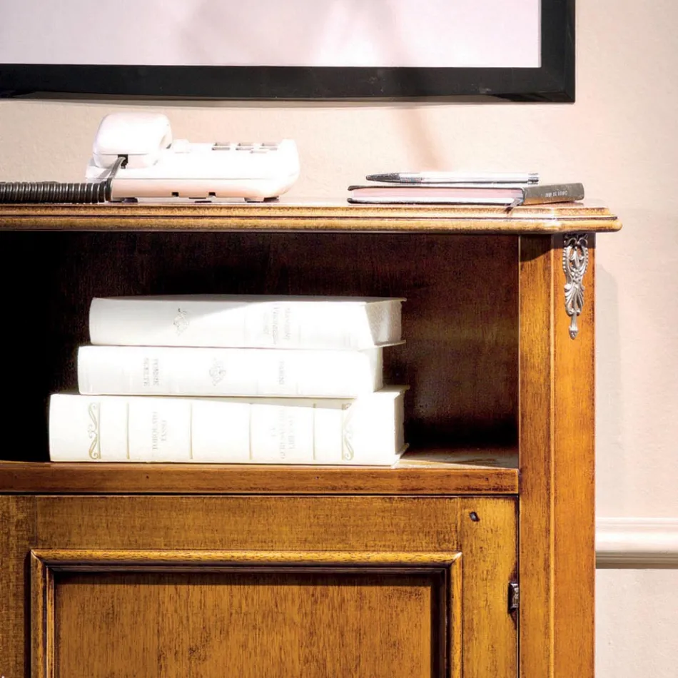 Suporte de telefone de madeira clássico com porta feito na Itália - Richard Viadurini