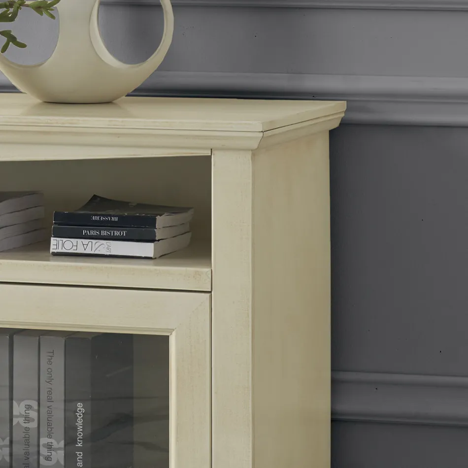 Móvel de TV com 2 portas e 3 compartimentos abertos Fabricado na Itália - Ymir Viadurini