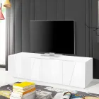 Móvel de TV para sala com 4 portas em melamina fabricado na Itália - Naditza Viadurini