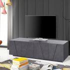 Móvel de TV para sala com 4 portas em melamina fabricado na Itália - Naditza Viadurini
