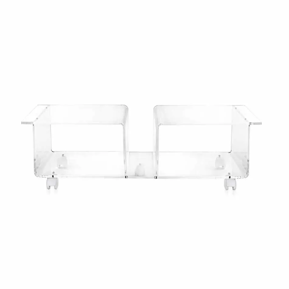 Rack de TV móvel contemporânea em Plexiglass transparente Mago Double Viadurini