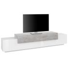 Móvel tv em madeira branca e bordo, cimento ou antracite - Therese Viadurini