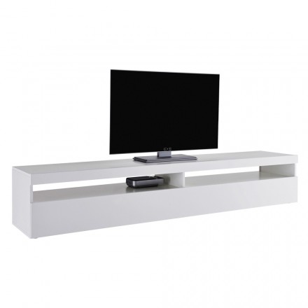Gabinete para TV em madeira branca ou ardósia para sala de estar 2 tamanhos - Laurent Viadurini
