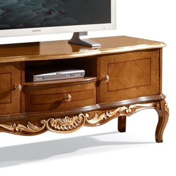 Armário de TV de madeira com pernas de estilo clássico feito na Itália - Chantilly