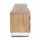 Suporte para TV Homemotion em Mango Wood com Insertos de Metal - Sonia Viadurini