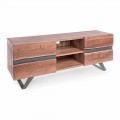 Suporte para TV Homemotion em Mango Wood com Insertos de Metal - Sonia
