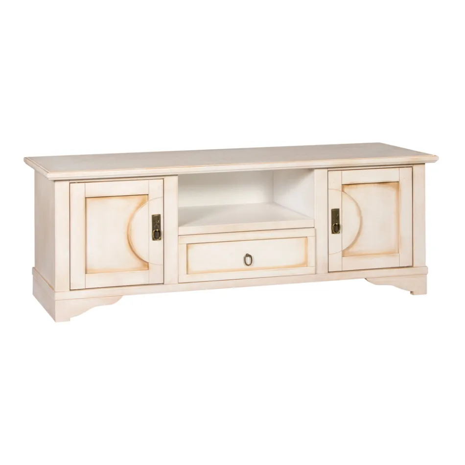 Móvel de TV em Madeira Folheada com Diferentes Acabamentos Made in Italy - Purusha Viadurini