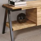 Suporte de TV em Madeira de Carvalho Nodosa e Metal Made in Italy - Jennifer Viadurini