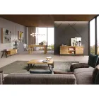 Suporte de TV em Madeira de Carvalho Nodosa e Metal Made in Italy - Jennifer Viadurini